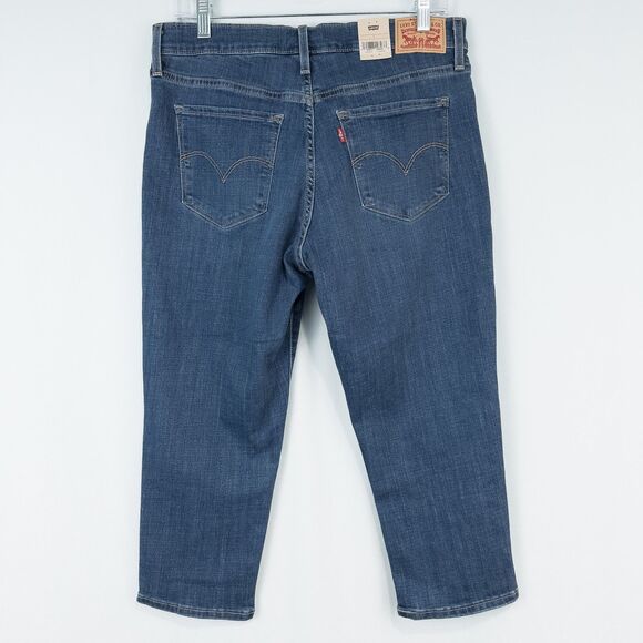 Levi's 311 Shaping Skinny Capris Womens 31 Lapis Dark Wash Mid Rise A00860004 - Picture 2 of 16